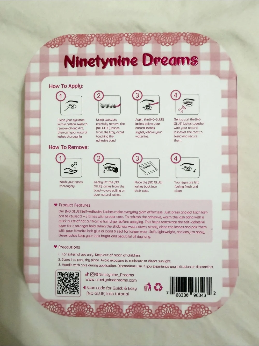 NinetyNine Dreams No-Glue Cluster Lashes - Pink
